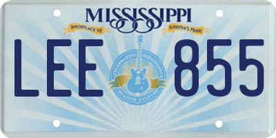 MS license plate LEE855