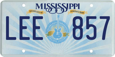 MS license plate LEE857