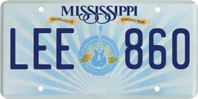 MS license plate LEE860