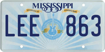 MS license plate LEE863