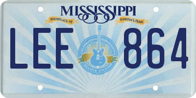 MS license plate LEE864