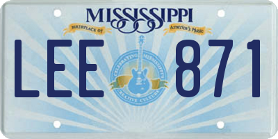 MS license plate LEE871