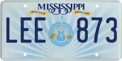 MS license plate LEE873