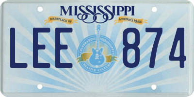 MS license plate LEE874