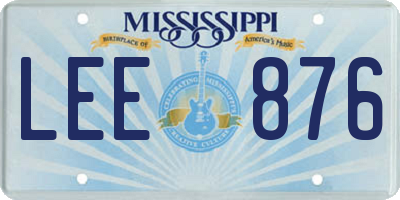 MS license plate LEE876