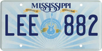 MS license plate LEE882