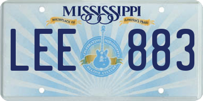 MS license plate LEE883