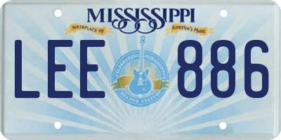MS license plate LEE886