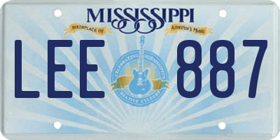 MS license plate LEE887