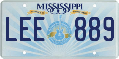 MS license plate LEE889