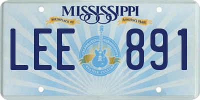 MS license plate LEE891