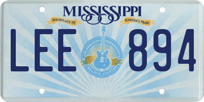 MS license plate LEE894