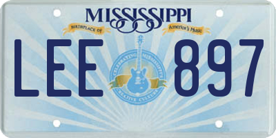 MS license plate LEE897