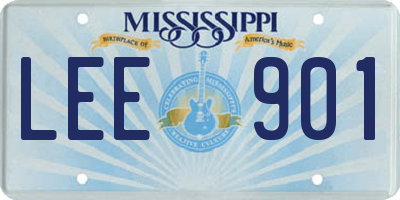 MS license plate LEE901