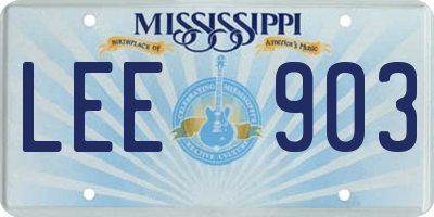 MS license plate LEE903