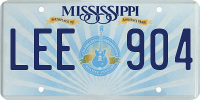 MS license plate LEE904