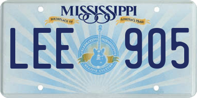 MS license plate LEE905