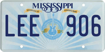 MS license plate LEE906