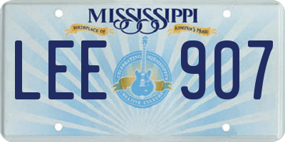 MS license plate LEE907