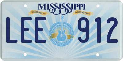 MS license plate LEE912