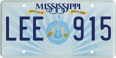 MS license plate LEE915