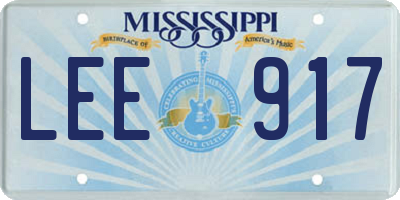 MS license plate LEE917