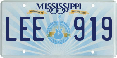 MS license plate LEE919