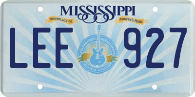 MS license plate LEE927