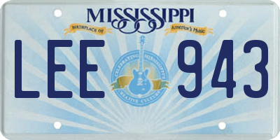 MS license plate LEE943