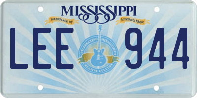 MS license plate LEE944
