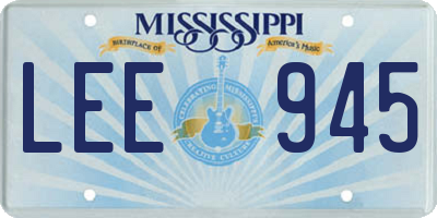 MS license plate LEE945