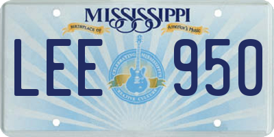 MS license plate LEE950