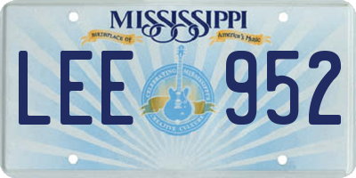 MS license plate LEE952