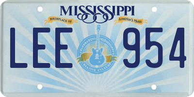 MS license plate LEE954