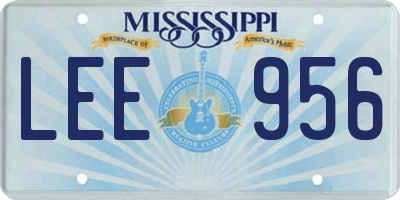 MS license plate LEE956