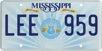 MS license plate LEE959