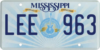 MS license plate LEE963