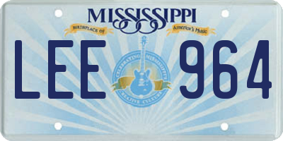 MS license plate LEE964
