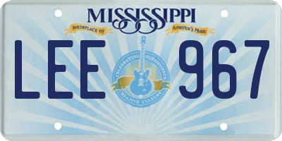 MS license plate LEE967