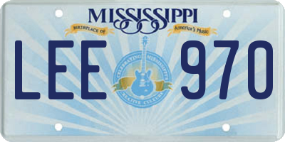 MS license plate LEE970