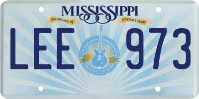 MS license plate LEE973