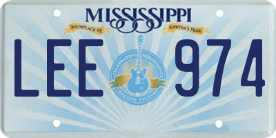 MS license plate LEE974