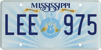 MS license plate LEE975