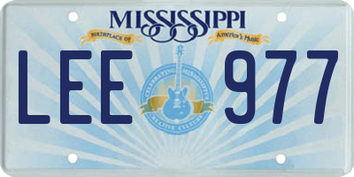 MS license plate LEE977