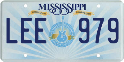 MS license plate LEE979