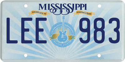 MS license plate LEE983