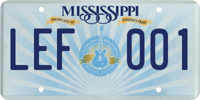 MS license plate LEF001