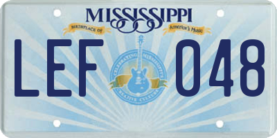 MS license plate LEF048