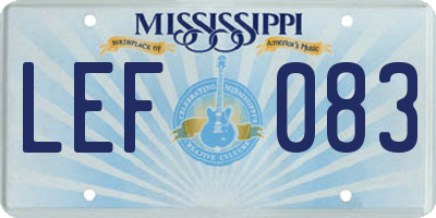 MS license plate LEF083