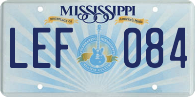 MS license plate LEF084